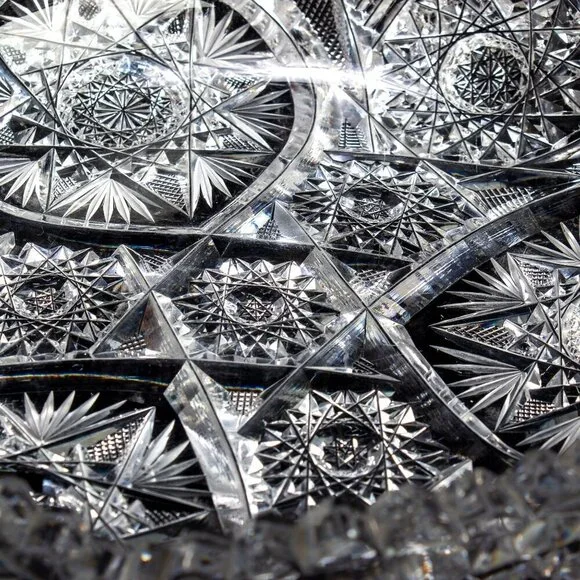 AMERICA Brilliant Crystal Nappy Bowl | Beautiful Intricate Pattern | Excellent - Picture 8 of 9